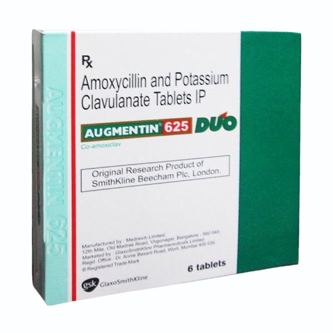 Augmentin 625mg Duo (Amoxycillin & Potassium Clavulanate) Tablets