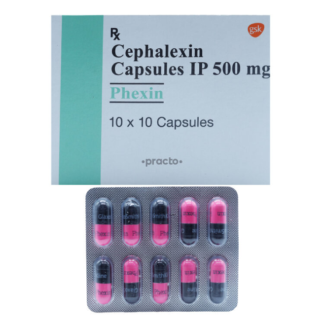 Cephalexin 500mg (Phexin) Capsules