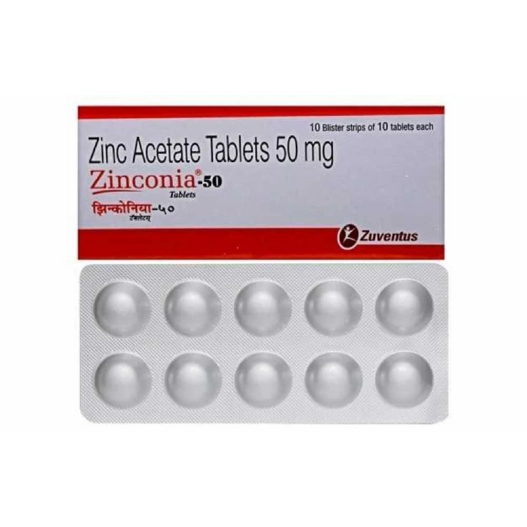 Zinconia Zinc Acetate 50mg Tablets